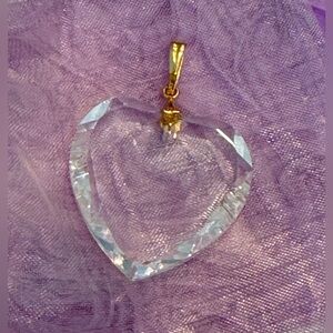 Swarovski crystal heart pendant w/ 14K gold bails